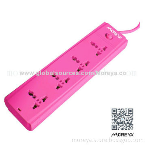 4-outlet universal power strip, one switch control, 100% copper, high quality